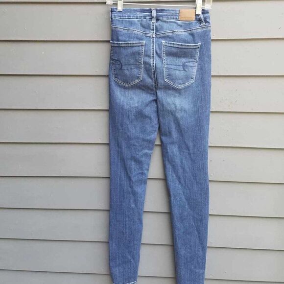American Eagle Distressed Curvy Super Hi Rise Jeggings size 4 - Picture 6 of 12